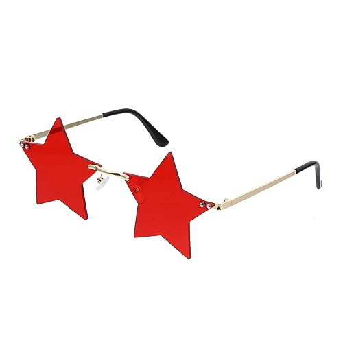 Fashionable Star Shaped Rimless Sunglasses for Parties and Festivals Unique Costume Accessory for Men and Women Creative Design with Durable and Material