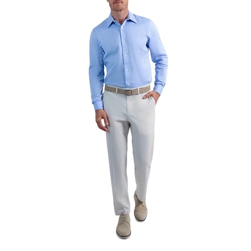 Haggar Men's Premium Comfort Slim Fit Wrinkle Resistant Dress Shirt Blue - image 2