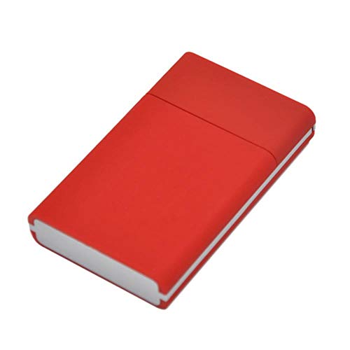 Preisvergleich Produktbild NIAN Tabak-Zigarettenetui, Kunststoff, schmal, Taschengröße, tragbar, Persönlichkeit, Zigarettenbox mit Gummifarbe, Zigarettenzubehör, rot, Einheitsgröße