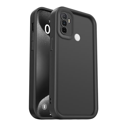 PanXCase Cover per Oppo A53s - Custodia Silicone Sottile Elegant Disegni Morbida Leggera, Protezione Fotocamera Antiurto Antigraffio Case (Nero)