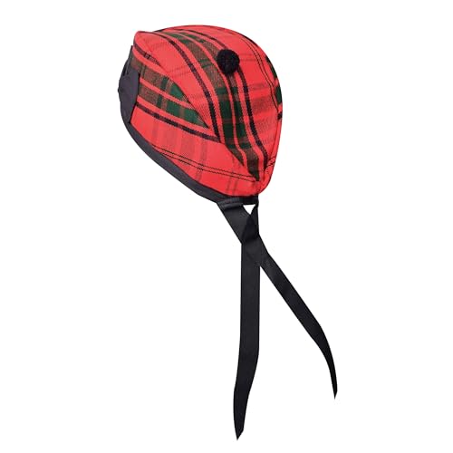 Image of Glengarry Cap-Traditional Scottish Hat, Acrylic Wool Tartan Glengarry hat, Kilts /Bagpipes Accessories