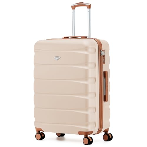 Flight Knight Set of 3 ABS Hard Shell Trunk Luggage for Vacation & Holidays | Carry-On 40cm, Medium & Large Check-in Travel Suitcase |Durable and Lightweight Trolley, 8-Wheel Spinner | TSA Lock