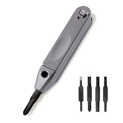 SHD Titanium Small EDC Pocket Screwdriver,Portable 8 in 1 Mini Precision Screwdriver Set, Magnetic Repair Multitool for Daily Use