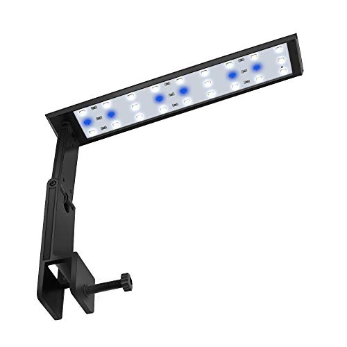 WOTERZI LED Aquarium Light Clip on Fish Tank Light with Adjustable Bracket, White