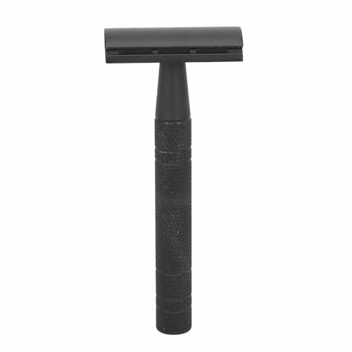 ZJchao Manual de Seguridad de Doble Seguridad, Manejo de Aleación, Cutáneo de Piel Pesada Ajustada con Lavable para Hombres, Afeitado para Hombres, Afeitado (BLACK)