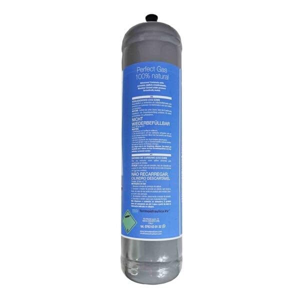 5 bombole CO2 monouso e290 uso alimentare acqua frizzante per gasatori e refrigeratori acqua attacco M11x1 Edenya®
