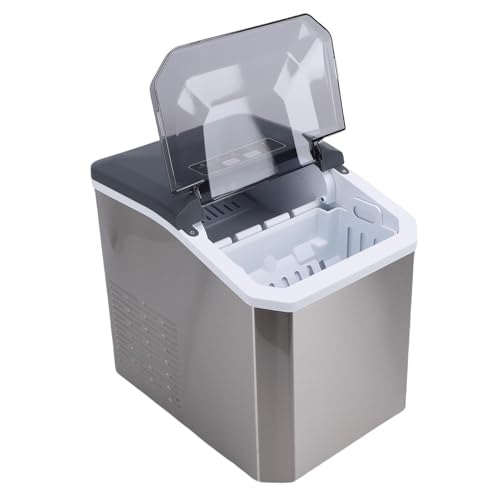 Zhjvihx Máquina para Hacer Hielo en Encimera, Máquina de Hielo Portátil con Funcionamiento con una Sola Tecla y Tecnología Silenciosa, para Uso Comercial en el Hogar, Cocina, Bar, (Enchufe europeo