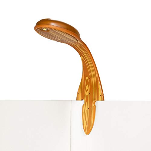 Flexilight Leselicht (Holzoptik) - 2 in 1 Leselampe & Lesezeichen - LED Leselicht - Geschenk für Leser, Buchliebhaber - Deutsche Ausgabe: Extra hell und super-flexibel