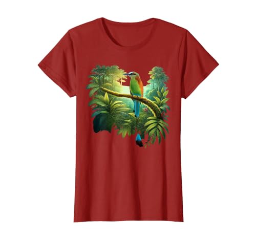 El Salvador Torogoz National Bird Salvadorian Pupusas Flag T-Shirt, Women, Cranberry Red, X-Small