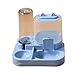 2 in 1 Automatic Pet Feeder Water Dispenser Drinking Feeding Station Convenient Cats Feeder Detachable for Small Dogs Bunny, Blue