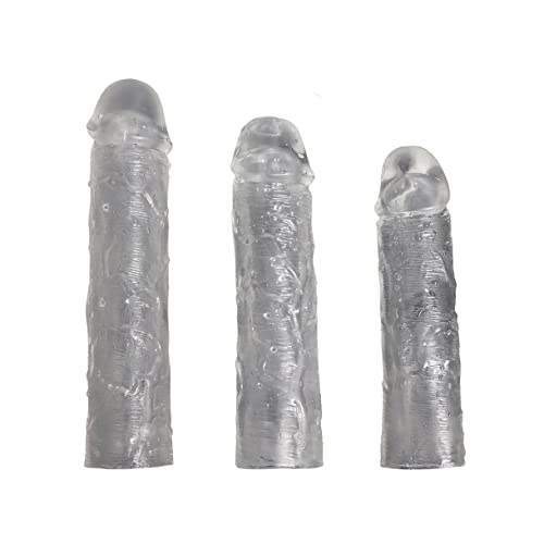 Guaina Fallica Ānẹlló Fállico Prẹsẹrvativo Prọlunga Pẹnе Sleeve, Cristállo Pẹnе Ingrándimento Extẹndẹr Fállico Ānẹlló Ritárdo Eiáculazione Prọlunga per Uọmini 3pcs