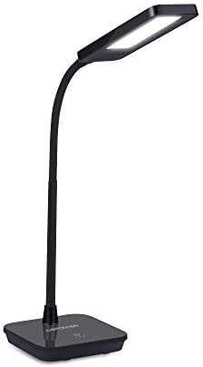 Dimmable LED Desk Lamp, used as student lamp, table lamp, reading lamp and book light (6W, 600Lum, 3-Level Dimmer, Touch Control, Flexible Arm, Eye-protection)