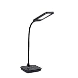 DBPOWER Dimmable LED Desk Lamp (6W, 3-Level Dimmer, Touch Control, 800LUX, Flexible Arm, Eye-protection, Black)