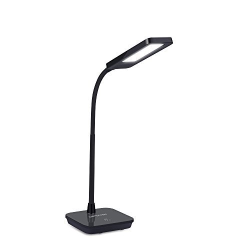 Dimmable LED Desk Lamp, used as student lamp, table lamp, reading lamp and book light (6W, 600Lum, 3-Level Dimmer, Touch Control, Flexible Arm, Eye-protection)