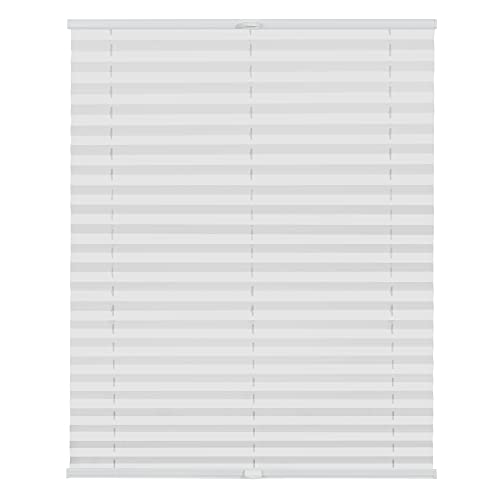 Lichtblick Plissee Klemmfix nach Maß, ohne Bohren, verspannt, lichtdurchlässig, Blickdicht, Made in Germany - Weiß 50 cm x 210 cm (B x L)