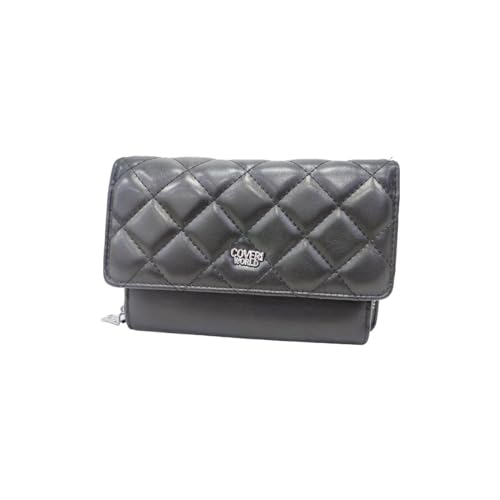 Bolso de mujer niña de piel sintética con correa ajustable / extraíble de tela Dimensiones: 20 x 13 x 6 cm. Art. 4671 Marca Coveri, Negro , 20 X 13 X 6 cm