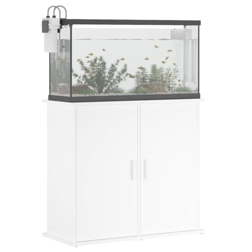 Tomostar Support pour Aquarium, Meuble pour Aquarium Meuble de Base Table d'aquarium blanc 81x36x73 cm bois d'ingénierie