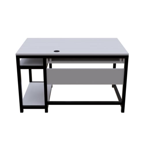 Image of Riyan Luxiwood Carter Computer Table with or Without Keyboard Tray I Made MDF I Large Study Table Size 120x60x75 Cm (with Keyboard Tray, White)