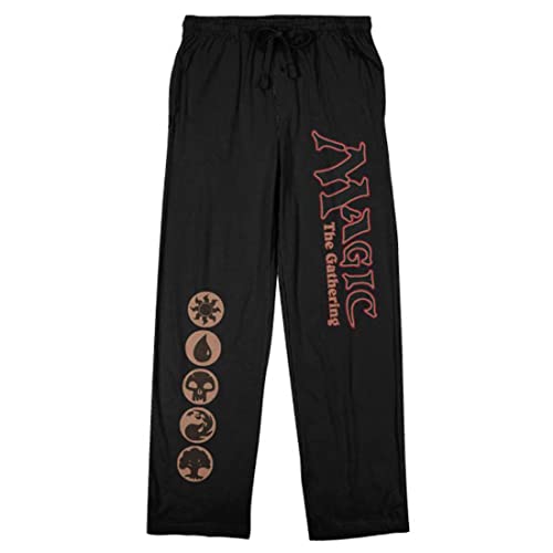 Magic the Gathering Logo and Icons Men's Black Graphic Sleep Pants