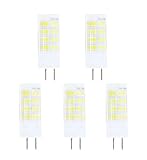 Lamsky 5-Pack LED T3/T4/T5 G6.35 GY6.35,Incandescent Replacement Bulbs,4W 40W Equivalent,Cool White 6000K,120 Volt (Not Dimmable)