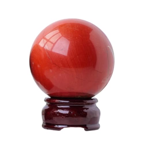 Jaspe rouge boule de cristal de roche polie décoration feng shui maison et bureau 40mm