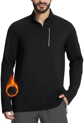 baleaf Men's Fleece Lined Running Jacket Quarter Zip Cold Weather...