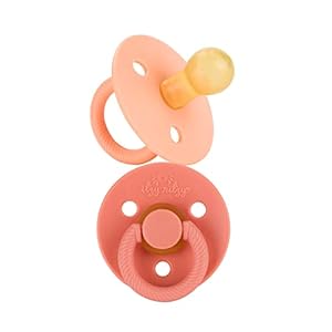 Itzy Ritzy Natural Rubber Pacifiers, Set of 2 – Natural Rubber Newborn Pacifiers with Cherry-Shaped Nipple & Large Air…
