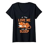 Photo Gallery donna divertente gatto selvatico se mi ami lasciami dormire tigre maglietta con collo a v Photo Gallery donna divertente gatto selvatico se mi ami lasciami dormire tigre maglietta con collo a v