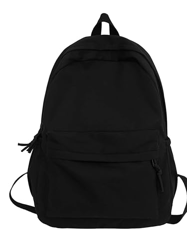 Glowic Unisex-Adult Backpack Collage Women Black Bags for School (WBAG-94), Black, M