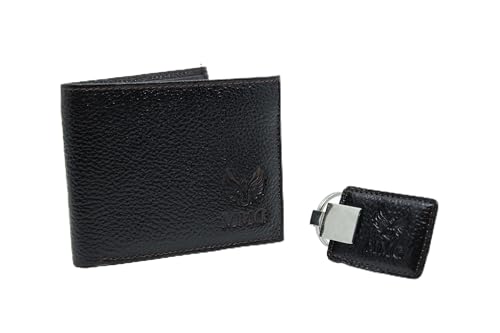 MYMODAGLAM™ RFID Leather Wallet & Keychain Set for Men – Minimalist Style with Gift Packaging (Deep Espresso Brown)
