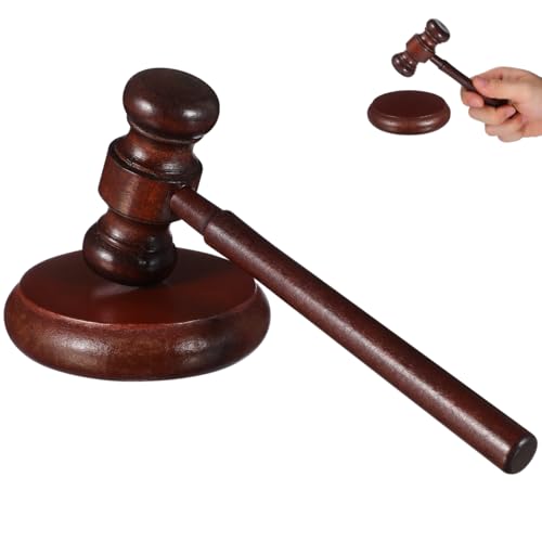 Martillo de madera maciza para juez y subastas con sonido claro 2