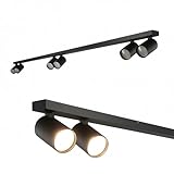 EDO Lampada Faretti da Soffitto Orientabili MALGA LINE 6 GU10 Nero, Faretti 6 Luce, Faretto da Parete Interno per Barra, Plafoniera Moderna per Camera da Letto Cucina Soggiorno, Senza Lampadina