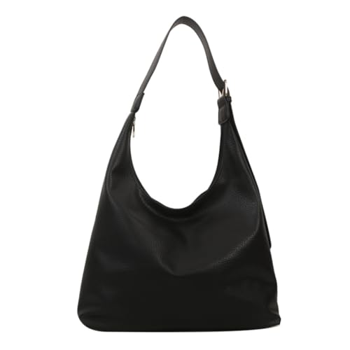 Vintage Shoulder Underarm Bag, Large Capacity Commuter Tote Bag（Black）