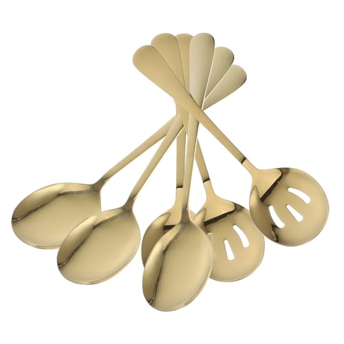 NAMOARLY Stainless Steel Spoons Set 6 Piece Serving Spoon Set for Buffet Party Dishwasher Safe 8.8