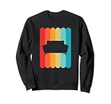 Diseño divertido con colores retro en líneas inspiradas en el estilo vintage de los años setenta o ochenta con la silueta de un sofá