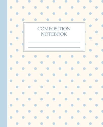 Composition Notebook College Ruled - Pastel Blue Polka Dot, 110 Pages: Cute Aesthetic Notebook for School, Teen Girls Lined Journal, Preppy Blue Dot ... Book, Minimalist Stationery Gift for Students image 2