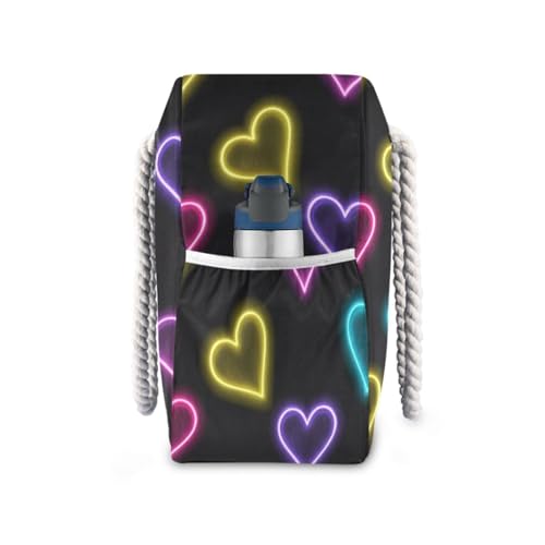 Neon Cololove reds Sturdy Tote Bag Beach with side pocketes Tote Bag Large Perfect for Travel Pool Swim Beach Vacation Necessities3