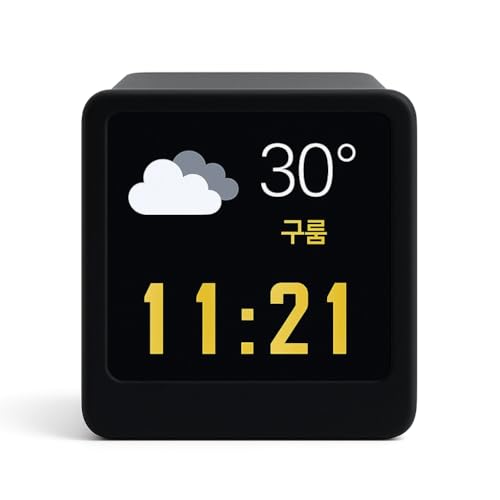 Osmond Smart Wifi Weather Station Portable Desktop Display with Temperature Humidity Time Alarm Clock Decoration Korean Design A