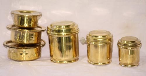 Tirtha Enterprises Handcrafted Brass Miniature Kitchen Set/Bhatukali/Toy Set/Home Decor/choppu Jaman/Real Cooking Kit for Play with Brass Stand (16 inch)