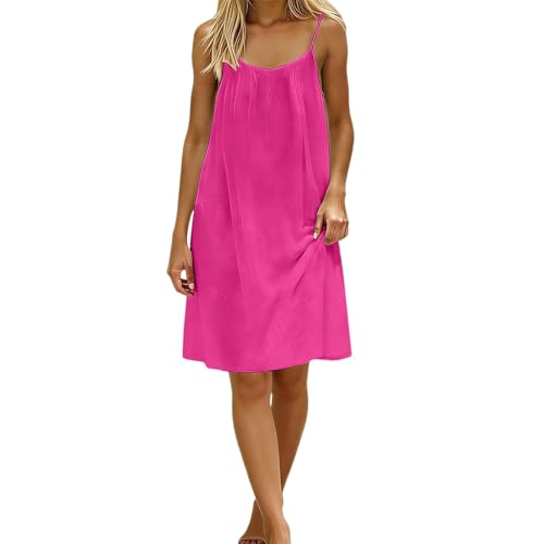 Robe longue décontractée sans manches Rose XL pour femme - 2