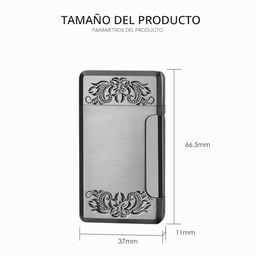 Pack de 2 encendedores de llama ajustable de butano, recargables y resistentes al viento 8