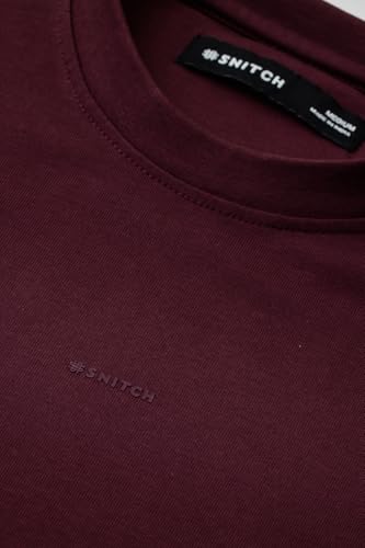 Image of SNITCH Men Oversized Fit T-Shirt | Premium 100% Cotton Breathable Fabric & Smooth Texture | Minimalist Casual Wear T-Shirt with Drop Shoulder & Half Sleeves for Daily Use