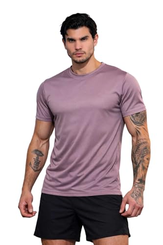 Image of Kvetoo Mens Dry Fit Gym T Shirt Quick Dry Sweat Proof Breathable Workout Tee Muscle Fit Athletic Sports T Shirt for Gym Running Training