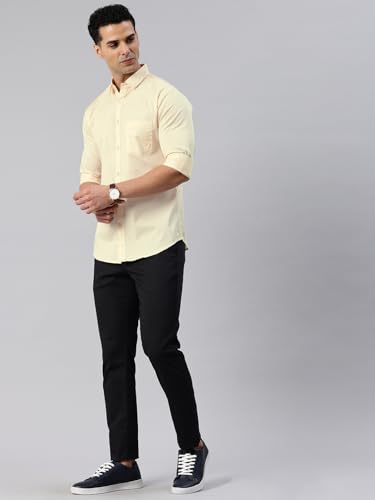 Image of Majestic Man Men's Cotton Slim Fit Solid Casual Shirt