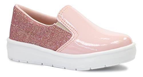 Kit com Dois Tênis Slip On Liso (26) Infantil - Dourado e Rosa - 24