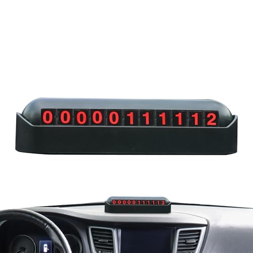 Anulely Placa de número de teléfono para coche, tarjeta de aparcamiento adhesiva, placa de matrícula de estacionamiento temporal compacta para