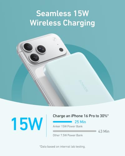 Anker MagGo flache magnetische Powerbank 10000mAh Qi2 15W – Ansicht 3