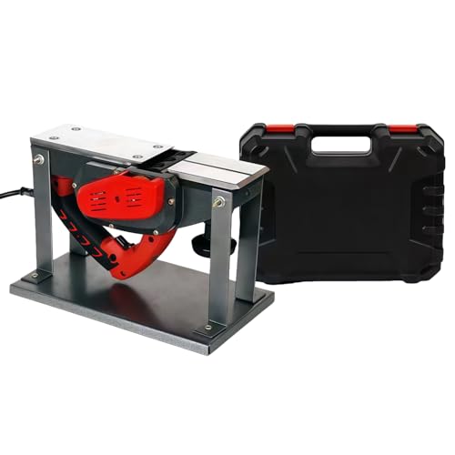 Quxxuol 電気カンナ 多機能フリップマウント 木工用プレーナー 平削り盤 深さ2mm 切削深さ調整可能 反転スタンド付き 強い力 滑り止め 耐摩耗性 急速な熱放散 小型電動木工道具 (収納ボックスあり)
