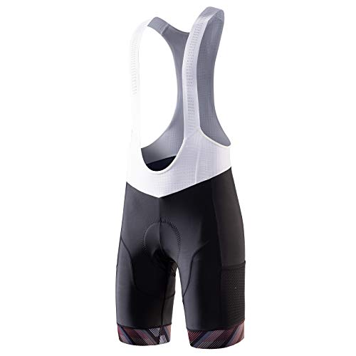 MY KILOMETRE Mens Cycling Bib Shorts with Big Side Pockets Padded Bib Shorts Cycling Bike Shorts Gray