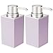 mDesign Set da 2 Dispenser Sapone Ricaricabile – Elegante dosatore Sapone in plastica – Portasapone per Bagno e Cucina con capacità di 296 ml – Viola/Satinato